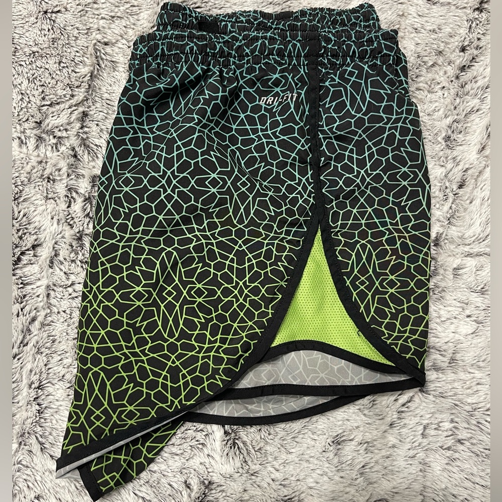 Nike DRI-FIT Shorts. Large. Black w/ blue to green Ombré. Used